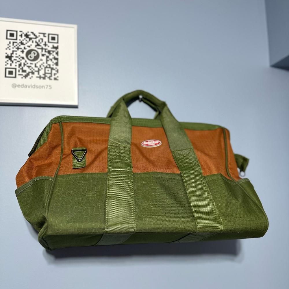 Olive Green and Rust Duffel Bag